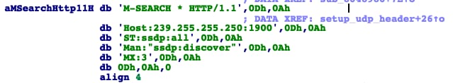 SSDP flood UDP header