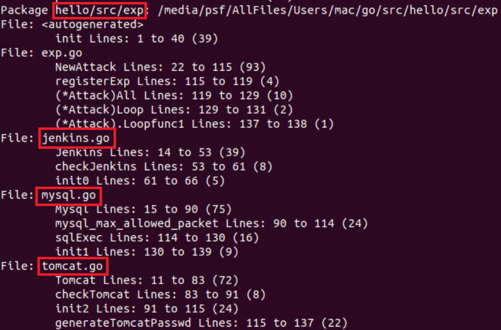 Figure 3: “exp” package files and functions