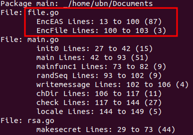 Figure 3: Output from redress for a version of QNAPCrypt with the same typo.