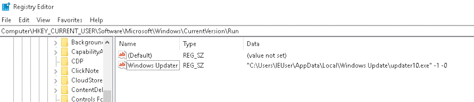 Figure 5: Registry Run Key