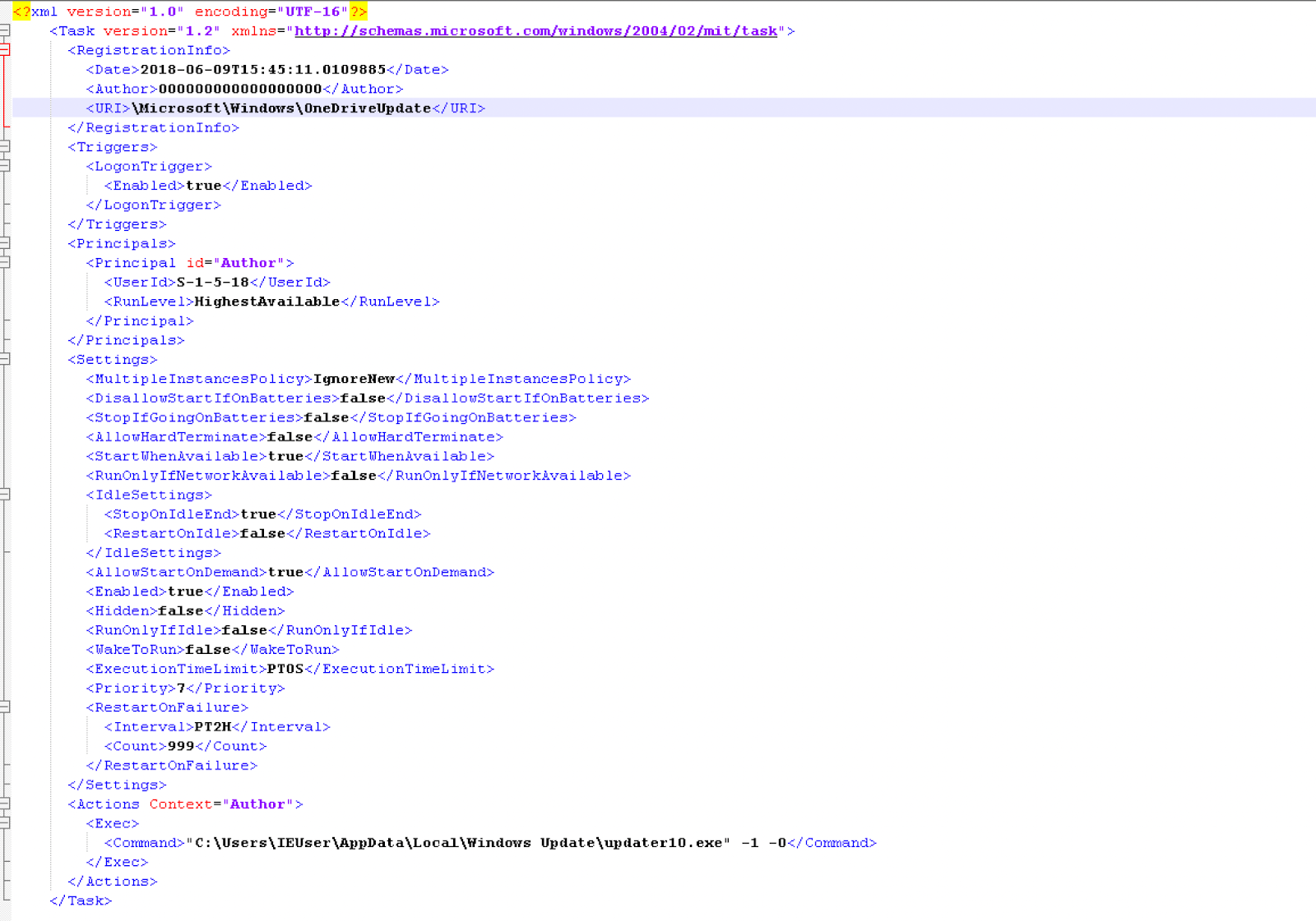 Figure 7: Task configuration file