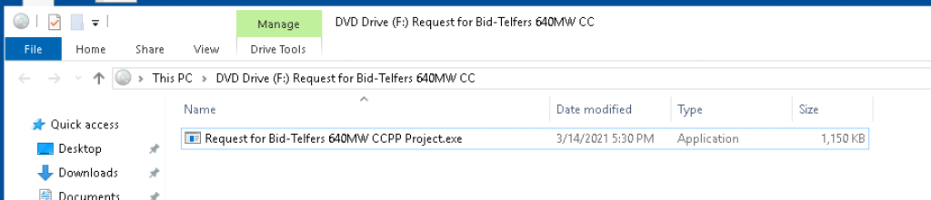 Malicious file contained in the disk image.