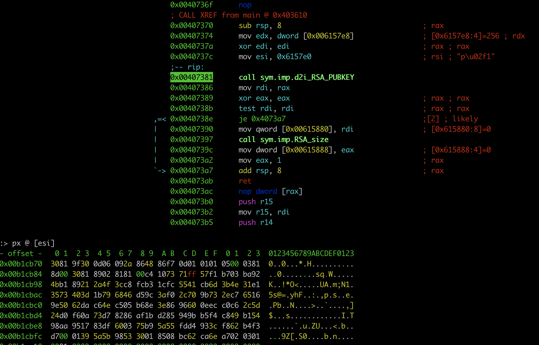 Importing of public RSA key to encrypt machine fingerprint
