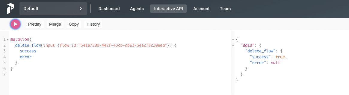 Deleting a task which has a specific ID.