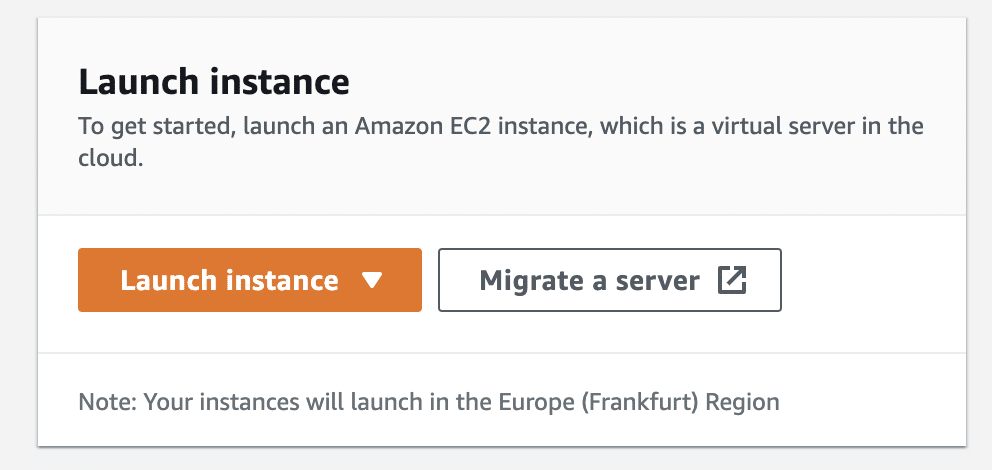Launch instance button is located on the dashboard.