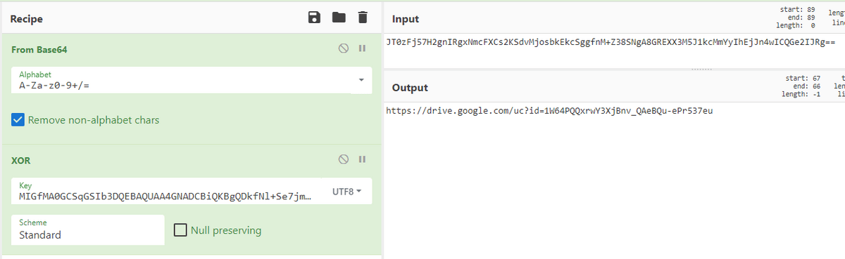Decoding with CyberChef.