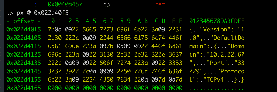 Decoded default configuration
