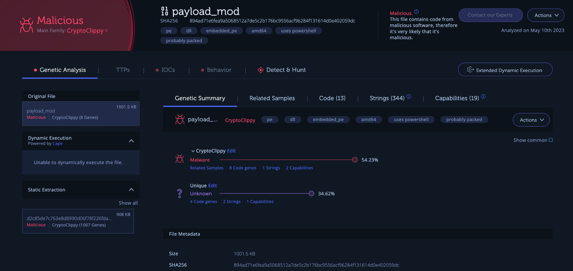 Analysis of the CryptoClippy loader we inspected.