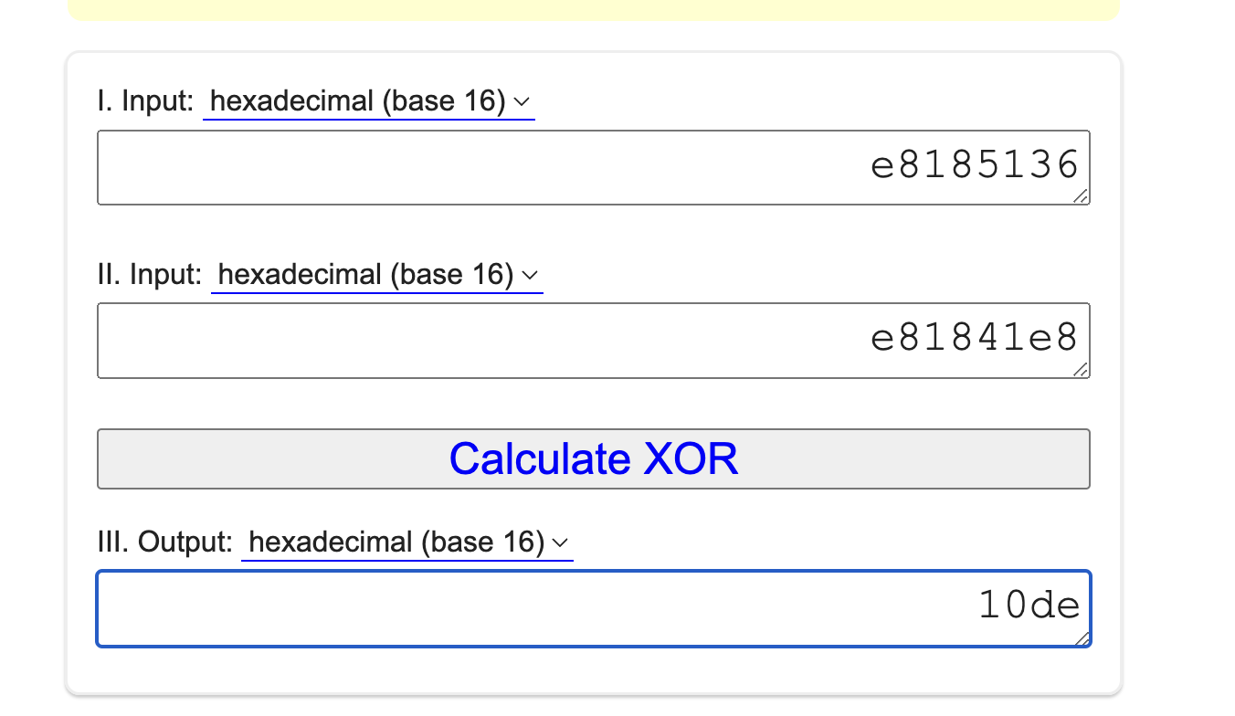 XOR to derive VendorID