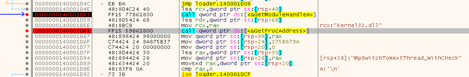Call of emulated function