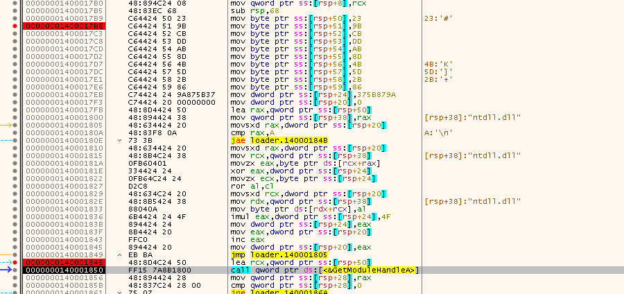 Decoding of NTDLL string